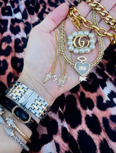 Load image into Gallery viewer, Repurposed Mini CC Charm Crystal Pavé Ice Cream 🍦 Cone Necklace
