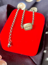 Load image into Gallery viewer, Repurposed Triple Sided CC Charm &amp; Removable Pearl like Beads Necklace