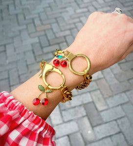Repurposed Louis Vuitton KeyClasp &  🍒 Charm Vintage Bracelet