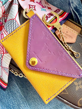 Load image into Gallery viewer, Repurposed Louis Vuitton Embossed Vernis Purple Leather Card Holder