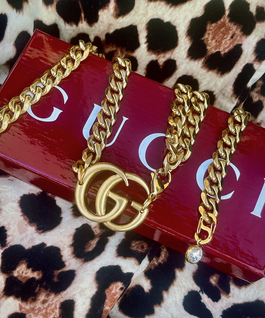 Repurposed Gucci Interlocking GG Convertible 3~in~1 Chain Belt/Necklace
