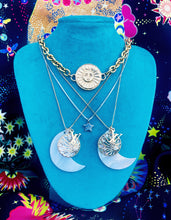 Load image into Gallery viewer, Repurposed Louis Vuitton Pendant &amp; SOLAR ECLIPSE Interchangeable Charm Necklace