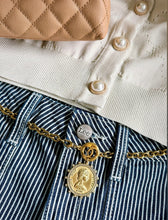 Load image into Gallery viewer, *Very Rare* Large Repurposed 1980’s *New Vintage* CC Coin &amp; Cameo Statement Convertible 3~in~1 Chain~Belt/Necklace