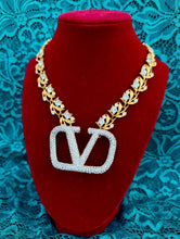 Load image into Gallery viewer, *Very Rare One of a Kind*X~Large* Repurposed Valentino Garavani Crystal Pavè Vintage Statement Necklace