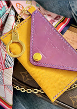 Load image into Gallery viewer, Repurposed Louis Vuitton Embossed Vernis Purple Leather Card Holder