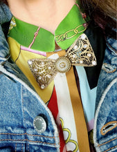 Load image into Gallery viewer, *One of a Kind* Repurposed Gucci Pearl Button &amp; Vintage Bow Brooch/Necklace