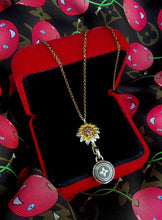 Load image into Gallery viewer, Repurposed Louis Vuitton Gold &amp; Brown Monogram Flower Disc Sunflower Necklace