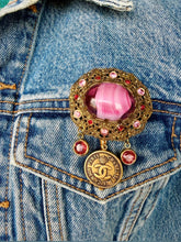 Load image into Gallery viewer, *Very Rare One of a Kind* X~Large* Repurposed Paris CC Coin Pearl Like Convertible Vintage Brooch/Belt/ Necklace