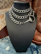 Load image into Gallery viewer, X~Large Repurposed Swarovski Crystal Gucci Horsebit Convertible Chain Belt~Necklace Statement Piece