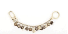 Load image into Gallery viewer, Repurposed Louis Vuitton Gold &amp; Brown Monogram Flower Disc Evil Eye Protection Necklace