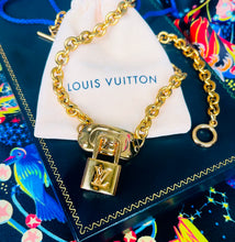 Load image into Gallery viewer, Repurposed Louis Vuitton Padlock Hardware Necklace