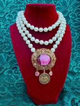 Load image into Gallery viewer, *Very Rare One of a Kind* X~Large* Repurposed Paris CC Coin Pearl Like Convertible Vintage Brooch/Belt/ Necklace