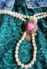 Load image into Gallery viewer, *Very Rare One of a Kind* X~Large* Repurposed Paris CC Coin Pearl Like Convertible Vintage Brooch/Belt/ Necklace