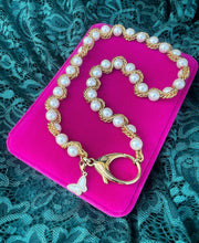 Load image into Gallery viewer, Repurposed Louis Vuitton Clasp &amp;  1980’s Vintage Pearl Like Rope Necklace