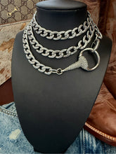 Load image into Gallery viewer, X~Large Repurposed Swarovski Crystal Gucci Horsebit Convertible Chain Belt~Necklace Statement Piece