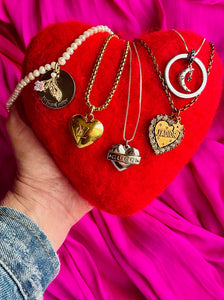 Repurposed Cartier Keyring & Crystal Moon/Star Charm Double Sided Necklace