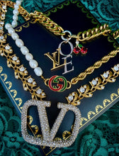 Load image into Gallery viewer, *Very Rare One of a Kind*X~Large* Repurposed Valentino Garavani Crystal Pavè Vintage Statement Necklace