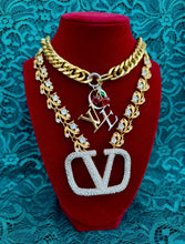 Load image into Gallery viewer, *Very Rare One of a Kind*X~Large* Repurposed Valentino Garavani Crystal Pavè Vintage Statement Necklace