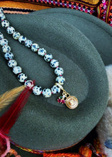 Load image into Gallery viewer, Repurposed Cafe &amp; Gold Tone Louis Vuitton Coin Hand~Beaded 8mm Jasper Necklace