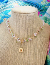 Load image into Gallery viewer, Repurposed Louis Vuitton Signature Flower Coin Vintage Flowers Necklace
