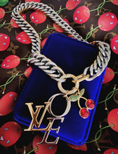 Load image into Gallery viewer, X~Large 4~in 1  Repurposed Louis Vuitton Two~Tone LoVe 🍒 Vintage Necklace