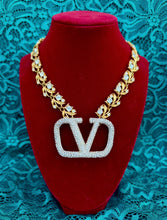 Load image into Gallery viewer, *Very Rare One of a Kind*X~Large* Repurposed Valentino Garavani Crystal Pavè Vintage Statement Necklace