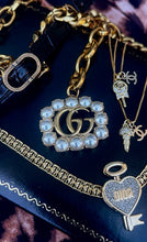 Load image into Gallery viewer, Repurposed Mini CC Charm Crystal Pavé Ice Cream 🍦 Cone Necklace