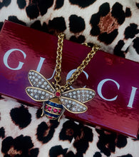 Load image into Gallery viewer, *Very Rare*Repurposed Gucci Margaret Queen Bee Crystal Pave Necklace