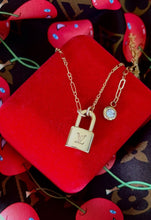Load image into Gallery viewer, Repurposed Louis Vuitton Padlock AsymmetricalNecklace