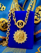 Load image into Gallery viewer, *Very Rare* Large Repurposed 1980’s *New Vintage* CC Coin &amp; Cameo Statement Convertible 3~in~1 Chain~Belt/Necklace