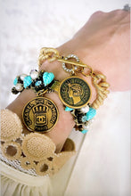 Load image into Gallery viewer, *One of a Kind* Repurposed CC Paris France Coin Vintage Toggle Bracelet