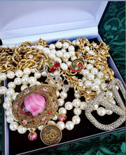 Load image into Gallery viewer, *Very Rare One of a Kind* X~Large* Repurposed Paris CC Coin Pearl Like Convertible Vintage Brooch/Belt/ Necklace