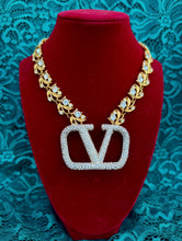 Load image into Gallery viewer, *Very Rare One of a Kind*X~Large* Repurposed Valentino Garavani Crystal Pavè Vintage Statement Necklace
