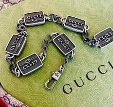 Load image into Gallery viewer, X~Large Repurposed Gucci Horsebit Chunky Necklace with accent Crystal Charm