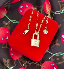 Load image into Gallery viewer, Repurposed Louis Vuitton Padlock AsymmetricalNecklace
