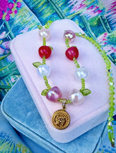 Load image into Gallery viewer, Repurposed Versace Medusa Australian Crystals Apple Necklace