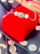 Load image into Gallery viewer, Repurposed Triple Sided CC Charm &amp; Removable Pearl like Beads Necklace