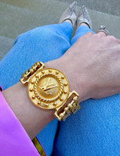 Load image into Gallery viewer, *One of a Kind* X~Large Repurposed Vintage Louis Vuitton Hardware Statement Bracelet