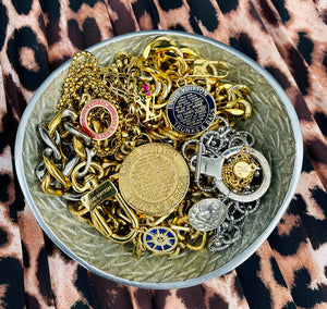 Repurposed Red & Gold Louis Vuitton Trunks & Bags Disc Necklace
