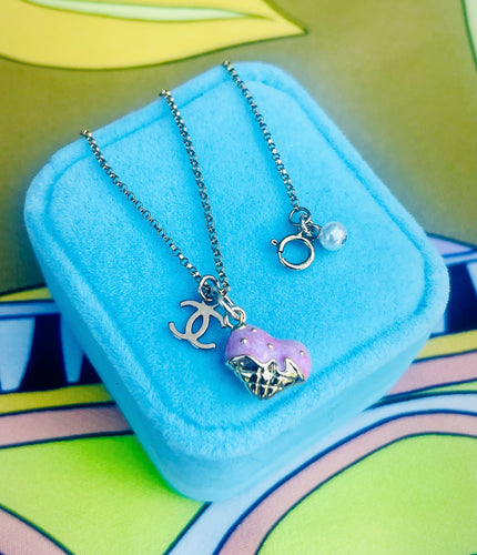 Repurposed Mini Gold CC Charm Necklace