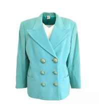 Load image into Gallery viewer, *Very Rare*Repurposed 1980’s Turquoise Versace Button &amp; Removable Charm Necklace