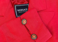 Load image into Gallery viewer, Repurposed Versace Medusa Button Hand~Beaded 8mm Jasper Necklace