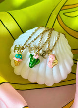 Load image into Gallery viewer, Repurposed Mini CC Charm &amp; Double Ice Cream Scoop Necklace