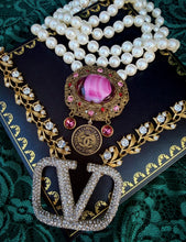 Load image into Gallery viewer, *Very Rare One of a Kind* X~Large* Repurposed Paris CC Coin Pearl Like Convertible Vintage Brooch/Belt/ Necklace
