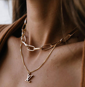 Repurposed Louis Vuitton Pendant & SOLAR ECLIPSE Interchangeable Charm Necklace