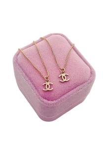 Repurposed Mini CC Charm Crystal Pavé Ice Cream 🍦 Cone Necklace