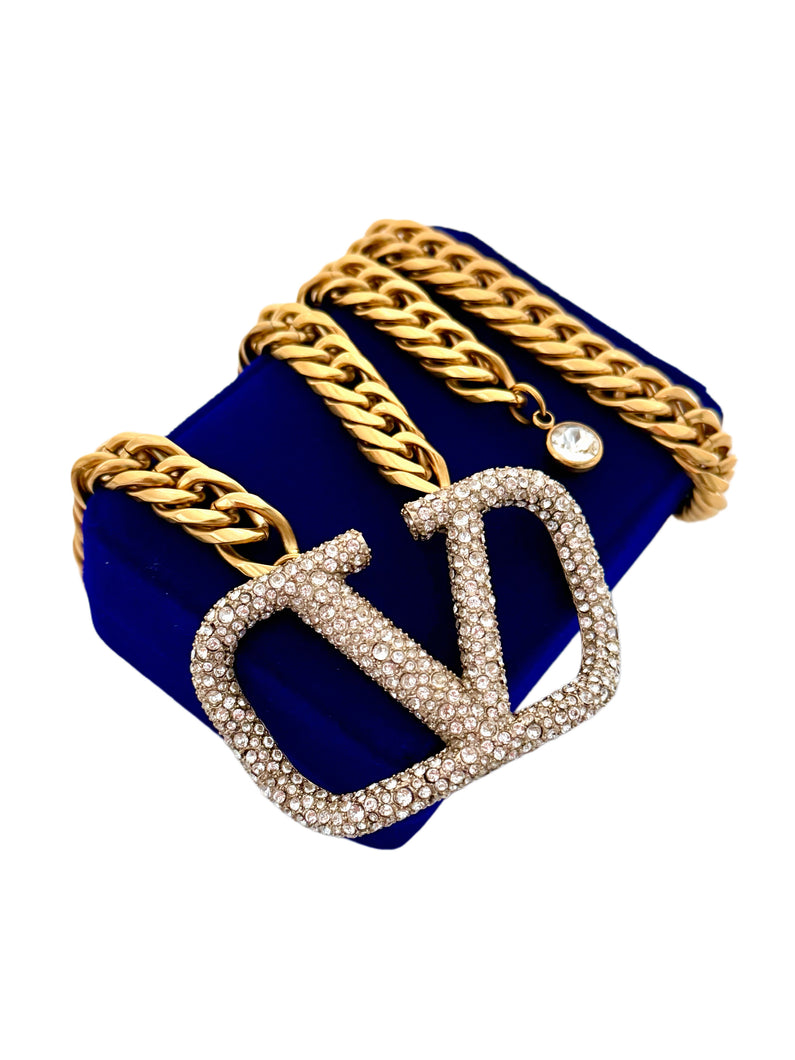 *Very Rare* X~Large Repurposed Crystal Valentino Garavani Convertible Chain Belt/ Necklace