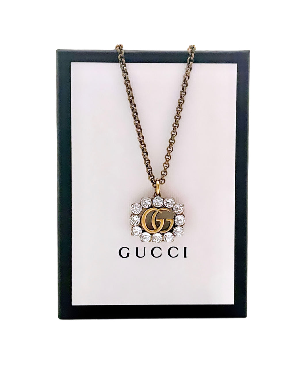 Gucci Marmont Crystal Charm Adjustable Necklace