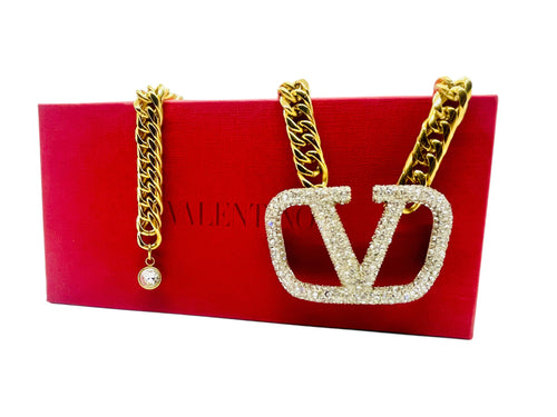 *Very Rare* X~Large Repurposed Crystal Valentino Garavani Convertible Chain Belt/ Necklace