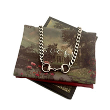 Load image into Gallery viewer, Repurposed Gucci Horsebit Silver Tone Necklace